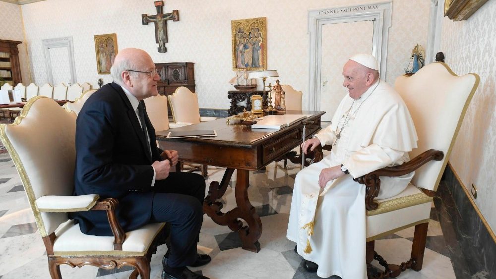 Pope Francis holds a private audience at the Vatican