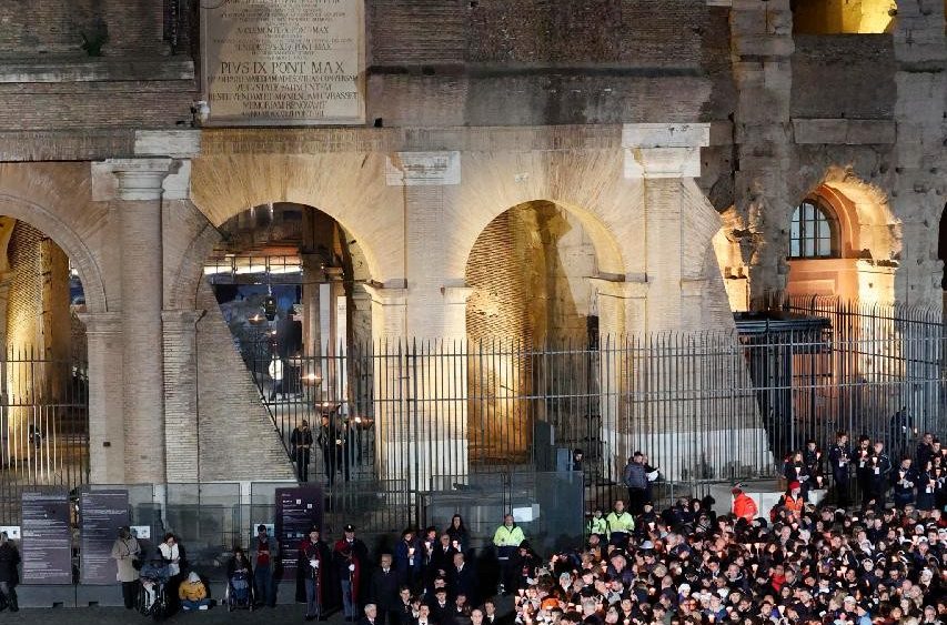 Via Crucis - Way of the Cross at the Colosseum in Rome
