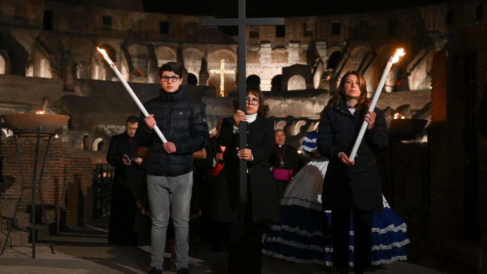 Via Crucis - Way of the Cross at the Colosseum in Rome