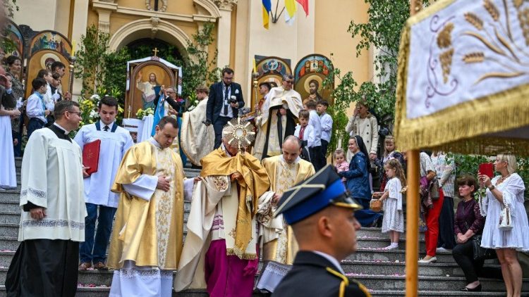 Procesja Bożego Ciała w Przemyślu, katedra greckokatolicka, 8 czerwca 2023