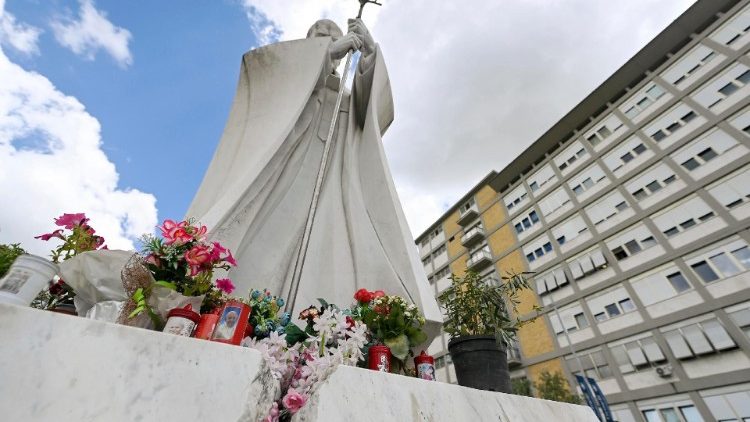 Outside Rome's Gemelli Hospital