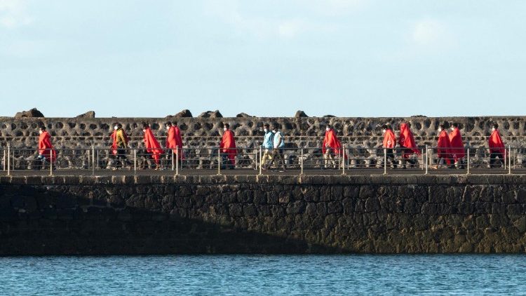 Migrants rescued at sea in the Canary Islands