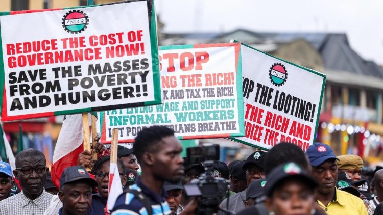 Mass protest in Lagos against the removal of fuel subsidies and high cost of living