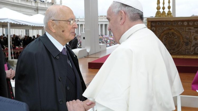 File photo of MAP Francis with former President of Italy, Giorgio Napolitano