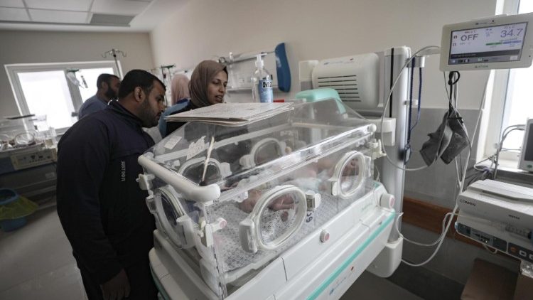 Newborns evacuated from Gaza hospital prepare to be transferred to Egypt