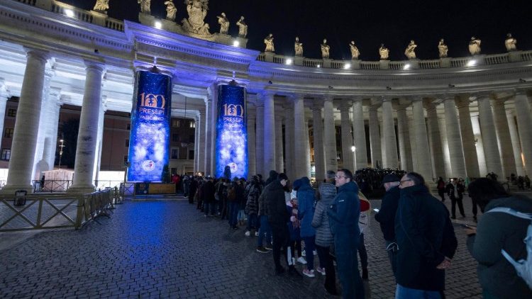 Il colonnato di San Pietro dove si svolger la cena per i senzatetto