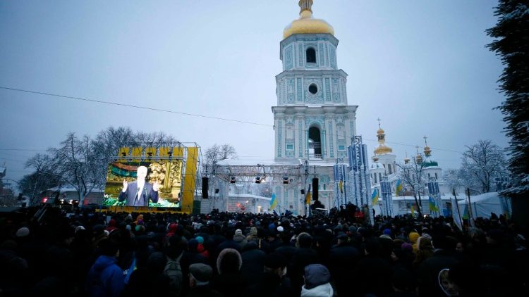 Šv. Sofijos soboras Kijeve gruodžio 15 dieną