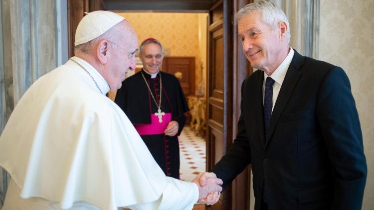 Påven Franciskus tog emot generalsekreterare för Europarådet Thorbjørn Jagland på audiens i Vatikanen