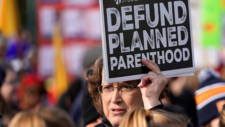 Eine Forderung der Abtreibungsgegner: keine weiteren Gelder für Planned Parenthood, Hauptakteur der "pro-choice" Bewegung