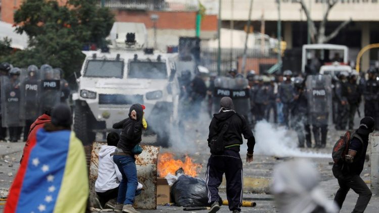 Conflito nas ruas de Caracas