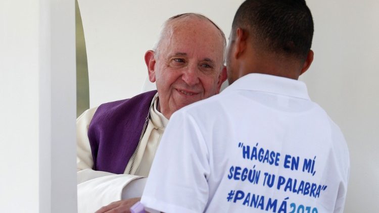 Le Pape avec un jeune détenu en confession, le 25 janvier 2019 à Pacora.