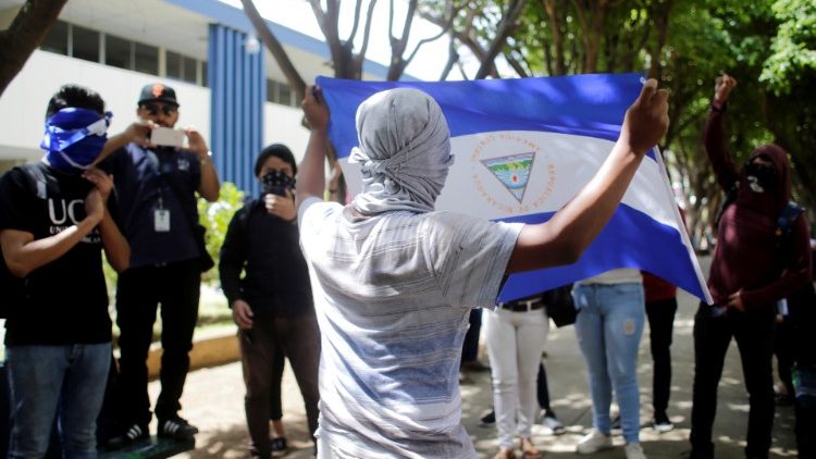 Proteste gegen Ortega an der Uni von Managua am 1. März