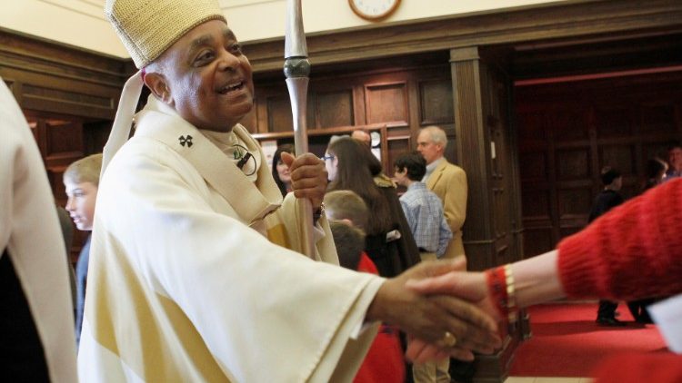 FILE PHOTO: Former Roman Catholic Archbishop of Atlanta Wilton Gregory speaks to parishioners in Atlanta, Georgia