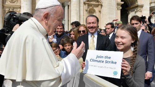 La giovane attivista Greta ringrazia il Papa per la difesa del creato