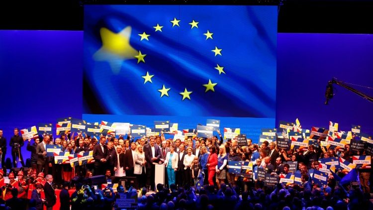 Europablau: Bei einer Wahlveranstaltung in Münster
