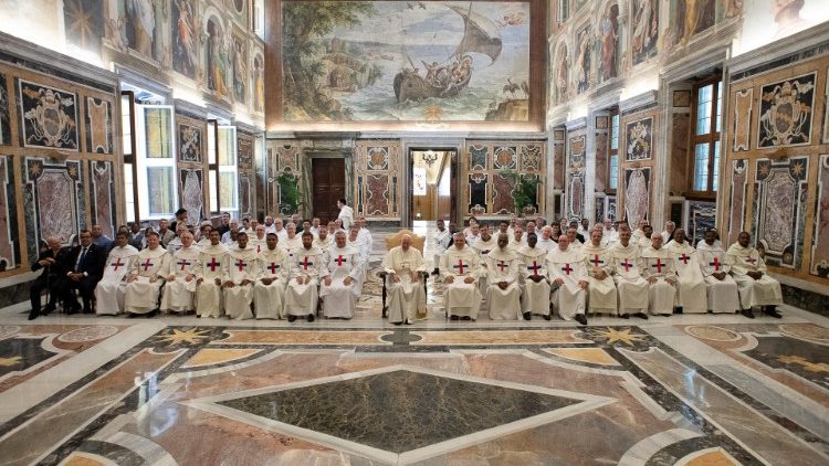 Pope Francis meets with members of the Order of the Most Holy Trinity for the redemption of Captives 