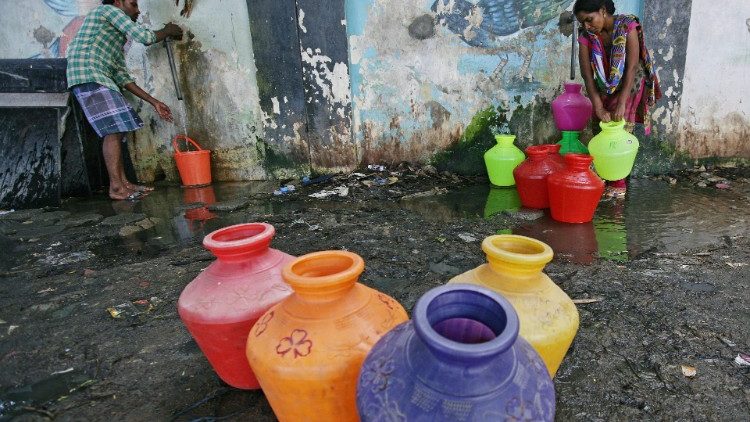 Water shortage in southern India's Chennai city. 