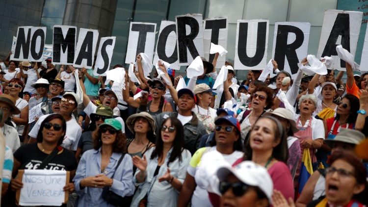 «Plus de tortures». Une manifestation à Caracas contre le gouvernement Maduro, le 5 juillet 2019. 