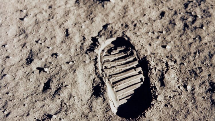 One of the first footprints on the moon