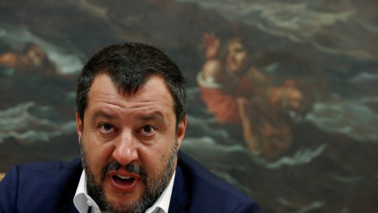 Italiens Innenminister Matteo Salvini bei einer Pressekonferenz