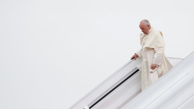 Pope Francis arrives at the airport