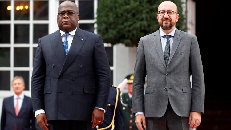 Le Premier ministre belge Charles Michel et le président congolais Félix Tshisekedi, le 17 septembre à Bruxelles