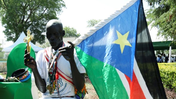 Участник в Националния ден за молитви за мир в Южен Судан в Джуба