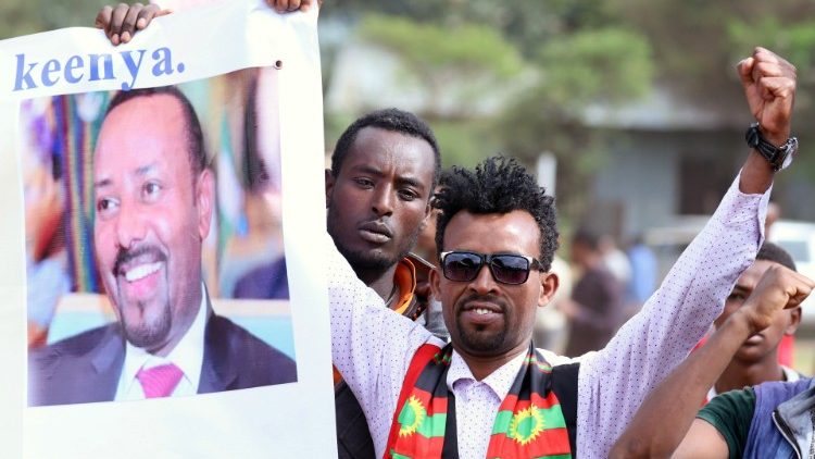 Celebration for Ethiopia's PM Ahmed after he won Nobel Peace Prize in Ambo
