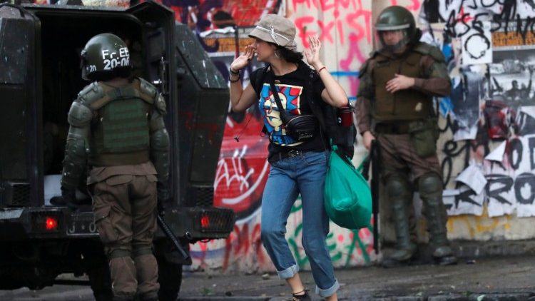 Proteste contro il governo a Santiago, Cile