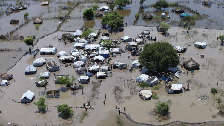 दक्षिण सूडान में बाढ़ से प्रभावित श्रेत्र