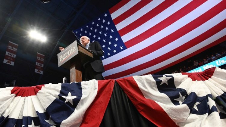 Präsidentschaftskandidat Bernie Sanders bei einer Wahlkampagne in Minneapolis