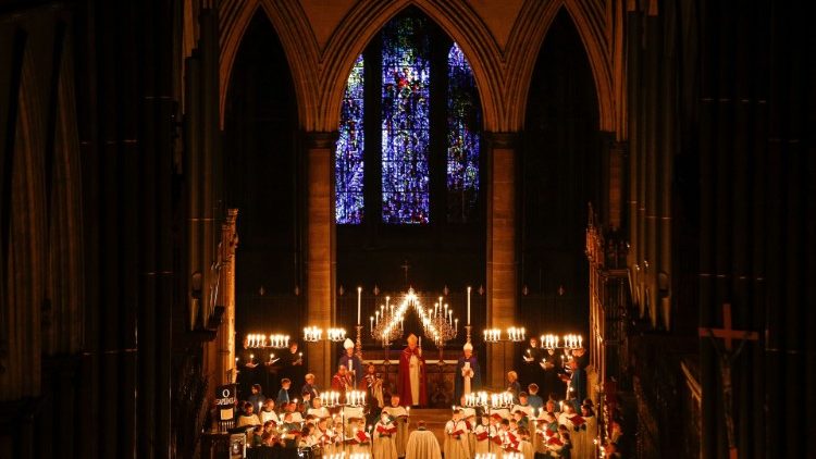 Salisbury Cathedral celebrates the beginning of Advent with a candle-lit service and procession, "From Darkness to Light" in Salisbury