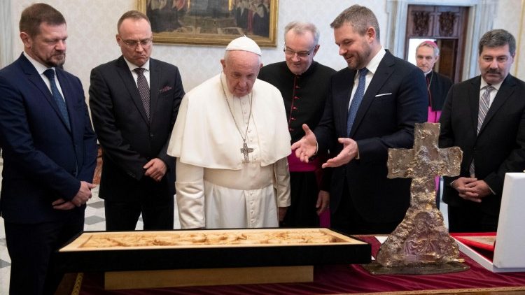 Papst Franziskus und der damalige slowakische Premierminister Peter Pellegrini im Apostolischen Palast, Archivbild vom 9.12.2019