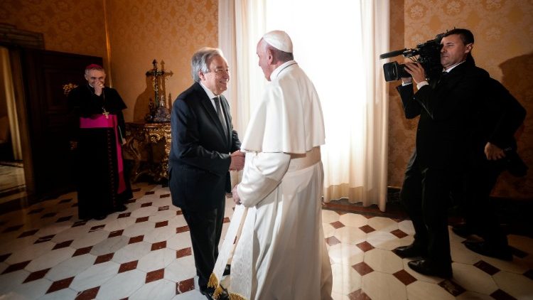 Audiencia del Papa y António Guterres.