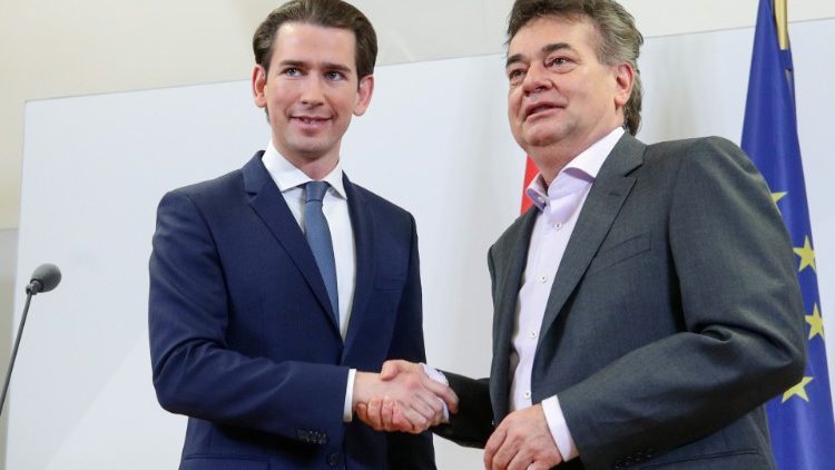 Neue Regierung: Sebastian Kurz (ÖVP) und Werner Kogler (Grüne) 