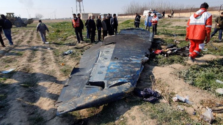 Débris du Boeing ukrainien 737-800 abattu par un missile iranien.