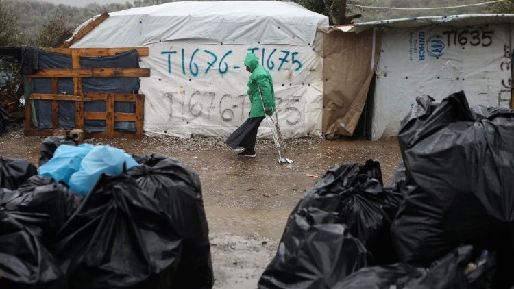 Accampamento di profughi in Grecia