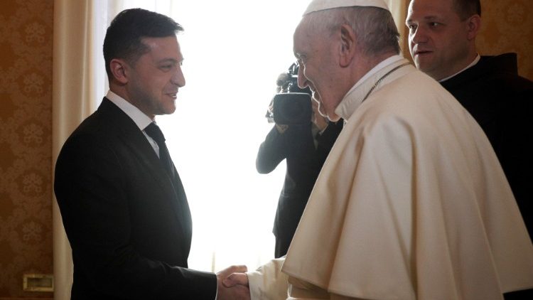 Pope Francis meets with Ukrainian President Zelensky at the Vatican
