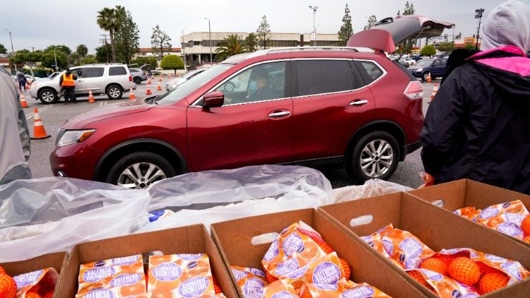 A food drive in Los Angeles, USA