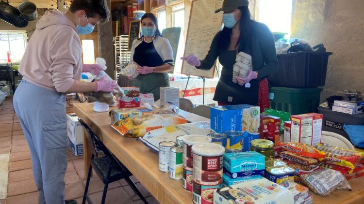Relief workers prepare supplies to aid Navajo families amid the coronavirus pandemic