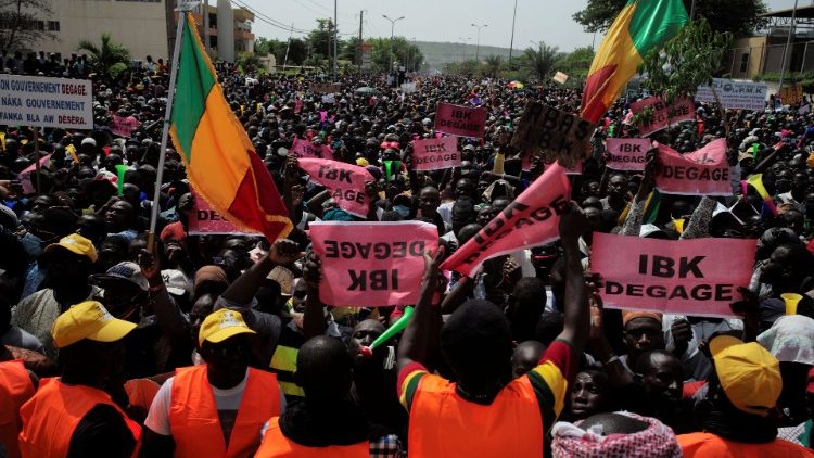Ein Bild der Demonstrationen in Bamako an diesem Freitag