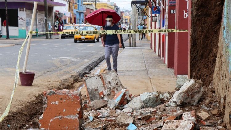 Les dégâts du séisme dans la ville de Oaxaca, au Mexique, le 23 juin 2020.