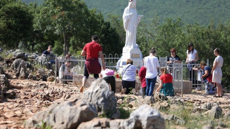 Photo shows site where the Virgin Mary reportedly appeared in an apparition in Medjugorje,