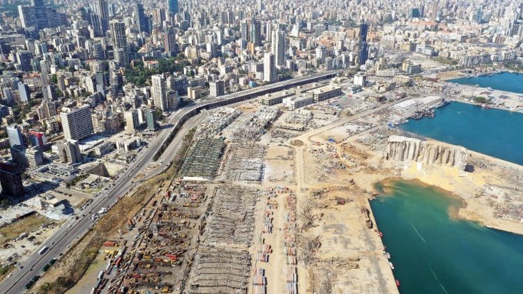 Ort der verheerenden Explosion: Der Hafen von Beirut