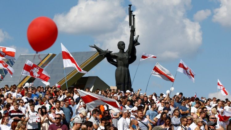 Протести на опозицията в Минск, Беларус, 16 август 2020