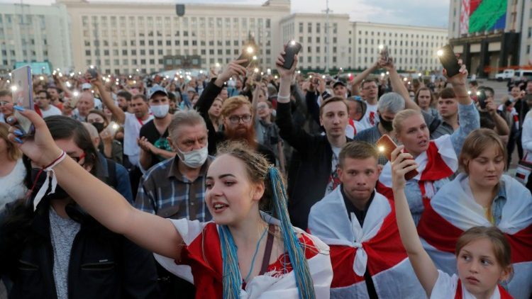 Protestní demonstrace v Minsku
