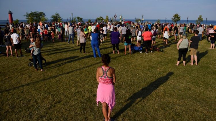 Evening vigil at a park near Lake Michigan following the police shooting of Jacob Blake, a Black man, in Kenosha