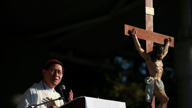 FILE PHOTO: Cardinal Luis Antonio Tagle celebrates mass in Manila