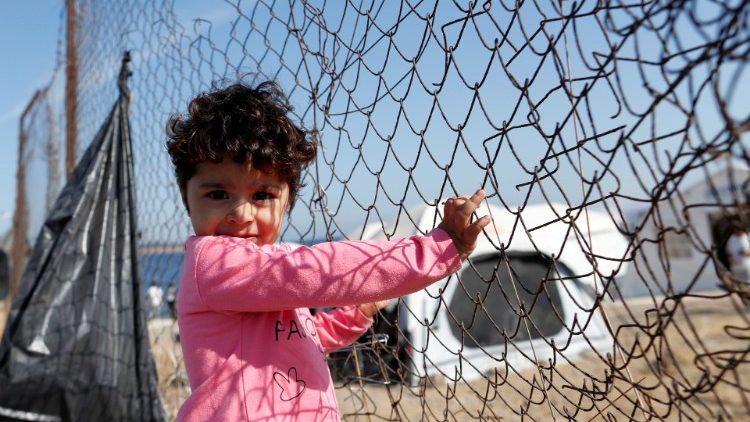 New temporary camp for migrants and refugees on the island of Lesbos
