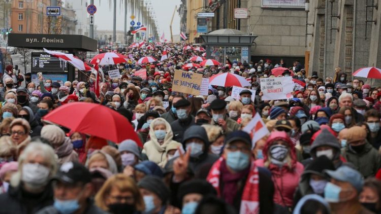 Eine Demonstration gegen das Regime am Montag in Minsk